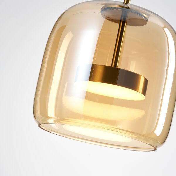 Brook 12 Watt 3000KEskitme Bal Camlı Tekli Led Sarkıt Avize