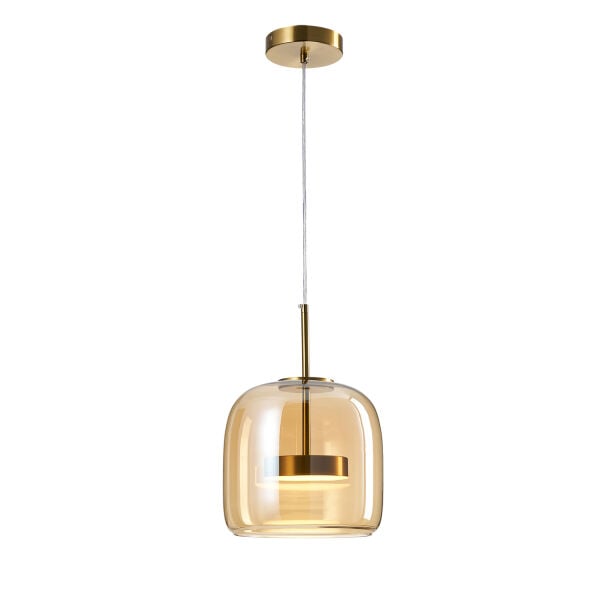 Brook 12 Watt 3000KEskitme Bal Camlı Tekli Led Sarkıt Avize