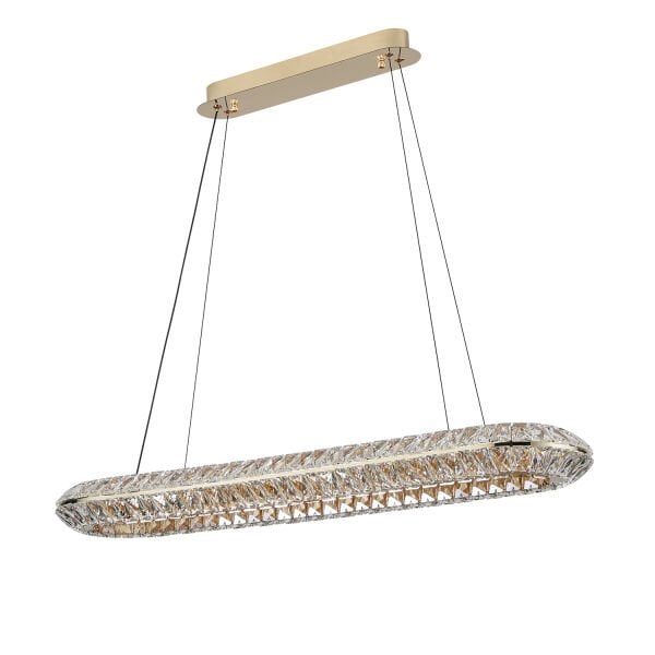 Kyler Sıralı Gold 3 Renkli Kristalli Led Sarkıt Avize