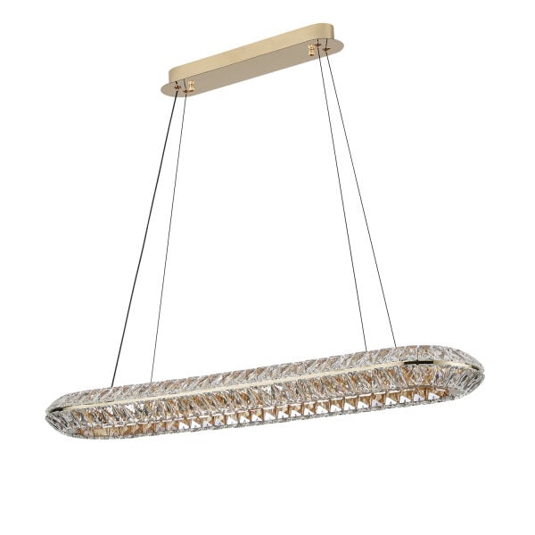 Kyler Sıralı Gold 120 Watt Kristalli 3 Renkli Led Sarkıt Avize