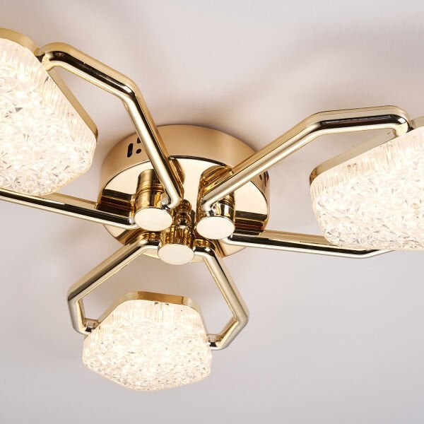 Matiz 3'lü Gold 48 Watt Plafonyer 3 Renkli Led Avize