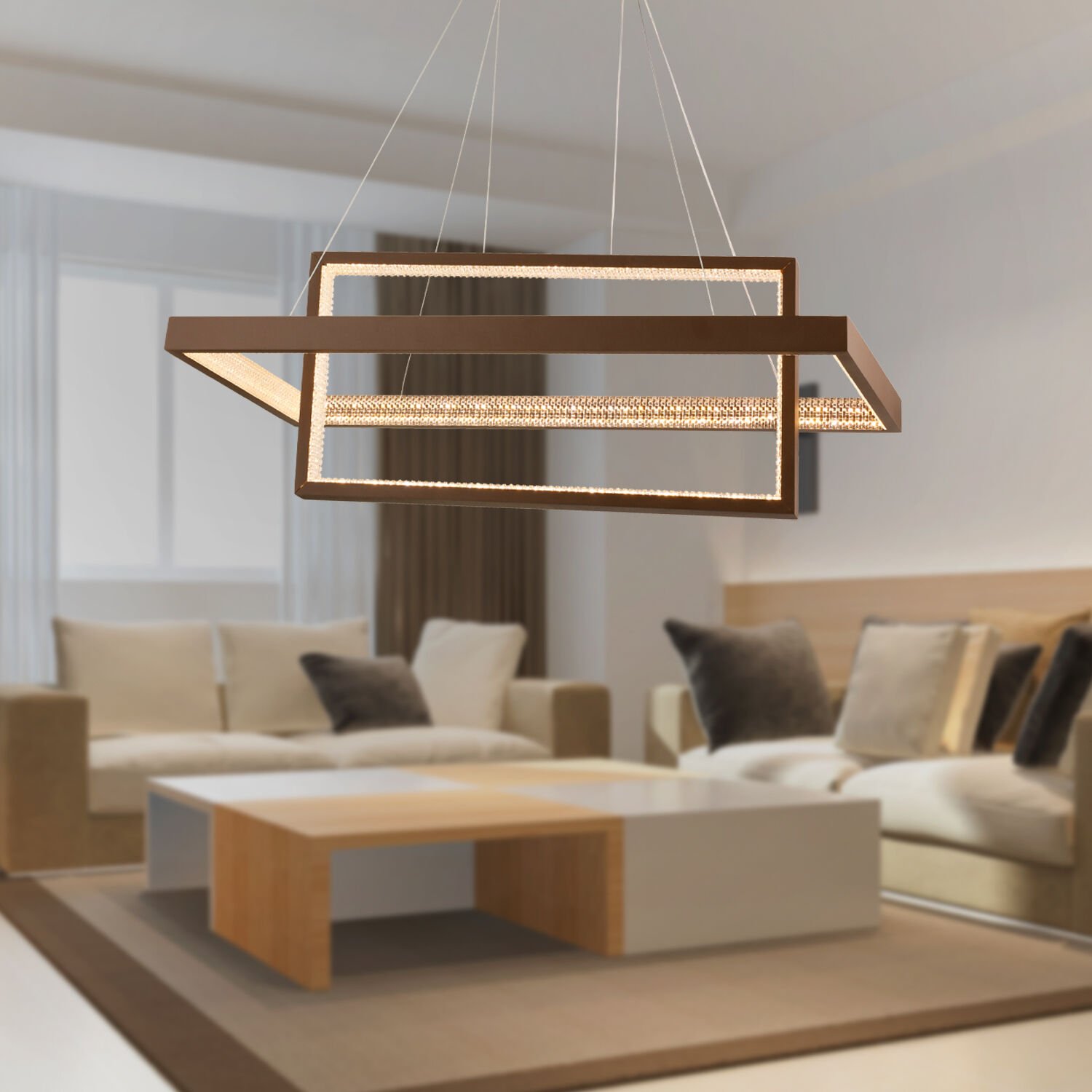 Belva Siyah Sarkıt 84 Watt Sarkıt 3 Renkli Ledli Modern Mutfak Led Salon Sarkıt Avize