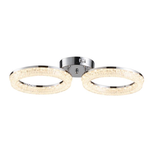 Gomez 2'li Krom 64 Watt Plafonyer 3 Renkli Led Avize