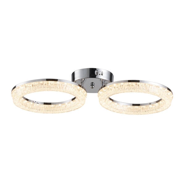 Gomez 2'li Krom 64 Watt Plafonyer 3 Renkli Led Avize