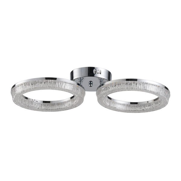 Gomez 2'li Krom 64 Watt Plafonyer 3 Renkli Led Avize