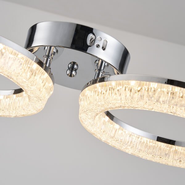 Gomez 2'li Krom 64 Watt Plafonyer 3 Renkli Led Avize