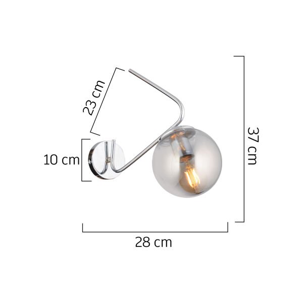 Mildred Tekli Krom Duvar Lambası Yatak Odası-Yatak Başı-Banyo İçin Modern Aplik