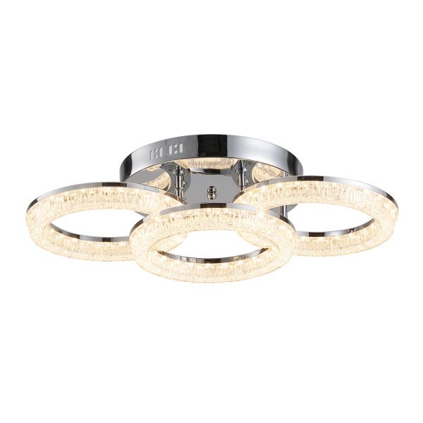 Gomez 3'lü Krom 96 Watt Plafonyer 3 Renkli Led Avize
