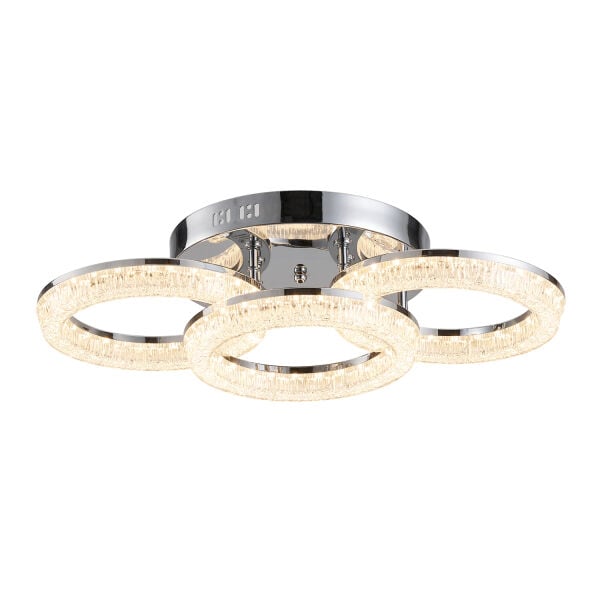 Gomez 3'lü Krom 96 Watt Plafonyer 3 Renkli Led Avize