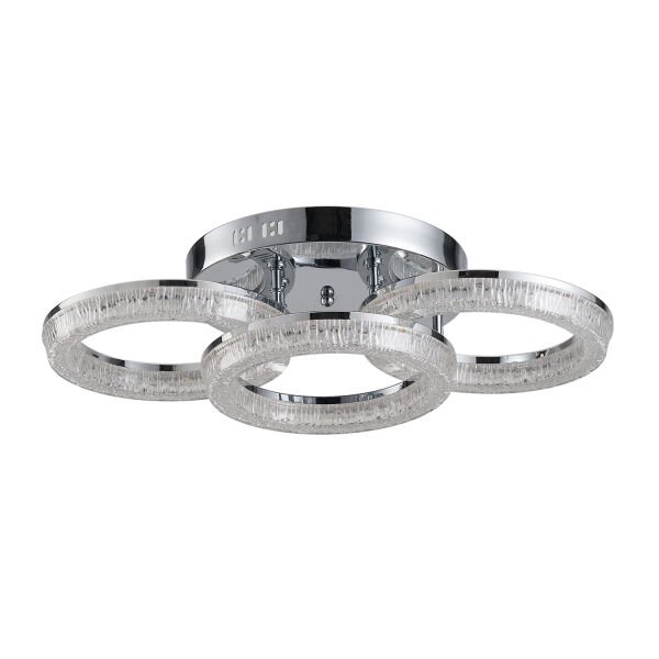 Gomez 3'lü Krom 96 Watt Plafonyer 3 Renkli Led Avize