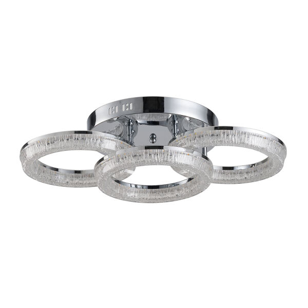 Gomez 3'lü Krom 96 Watt Plafonyer 3 Renkli Led Avize