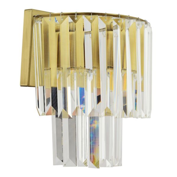 Nilüfer Eskitme Kristal Taşlı Duvar Lambası Yatak Odası-Yatak Başı-Salon için Aplik