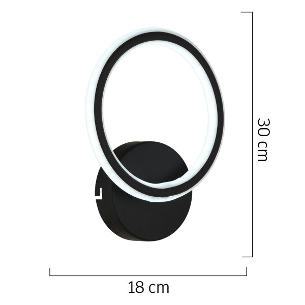 Besta Siyah 102 Watt Duvar Lambası Modern Tasarım Salon Led Aplik