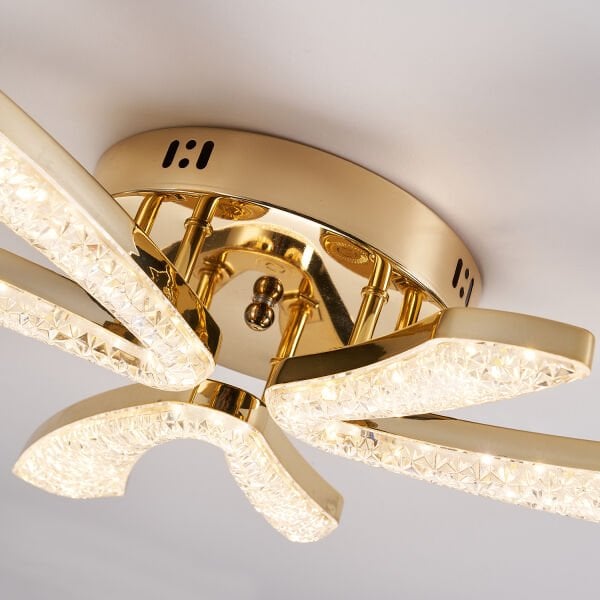 Quinn 6'lı Gold 48 Watt Plafonyer 3 Renkli Led Avize