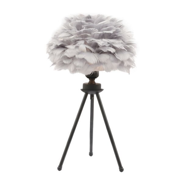 BELİNAY SİYAH TÜYLÜ ABAJUR  Masa Lambası Modern Tasarım -Yatak Odası-Salon Abajur