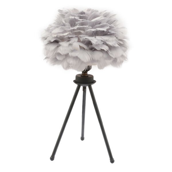BELİNAY SİYAH TÜYLÜ ABAJUR  Masa Lambası Modern Tasarım -Yatak Odası-Salon Abajur