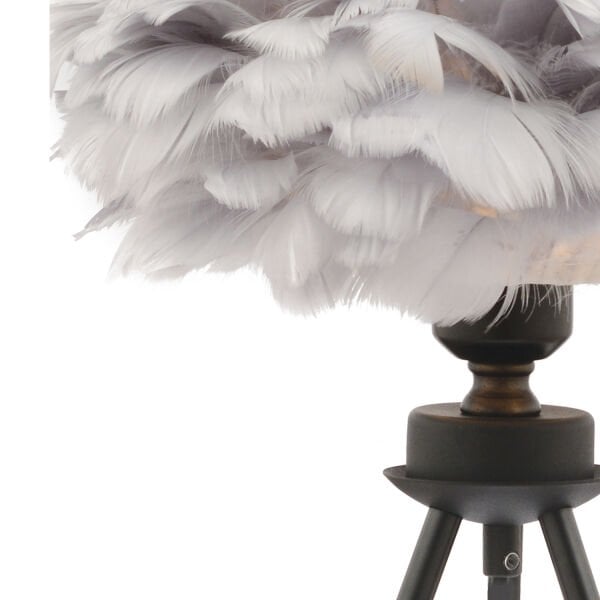 BELİNAY SİYAH TÜYLÜ ABAJUR  Masa Lambası Modern Tasarım -Yatak Odası-Salon Abajur