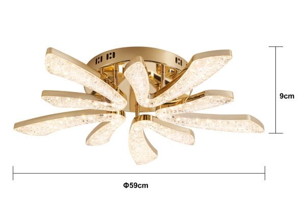 Quinn 10'lu Gold 80 Watt Plafonyer 3 Renkli Led Avize