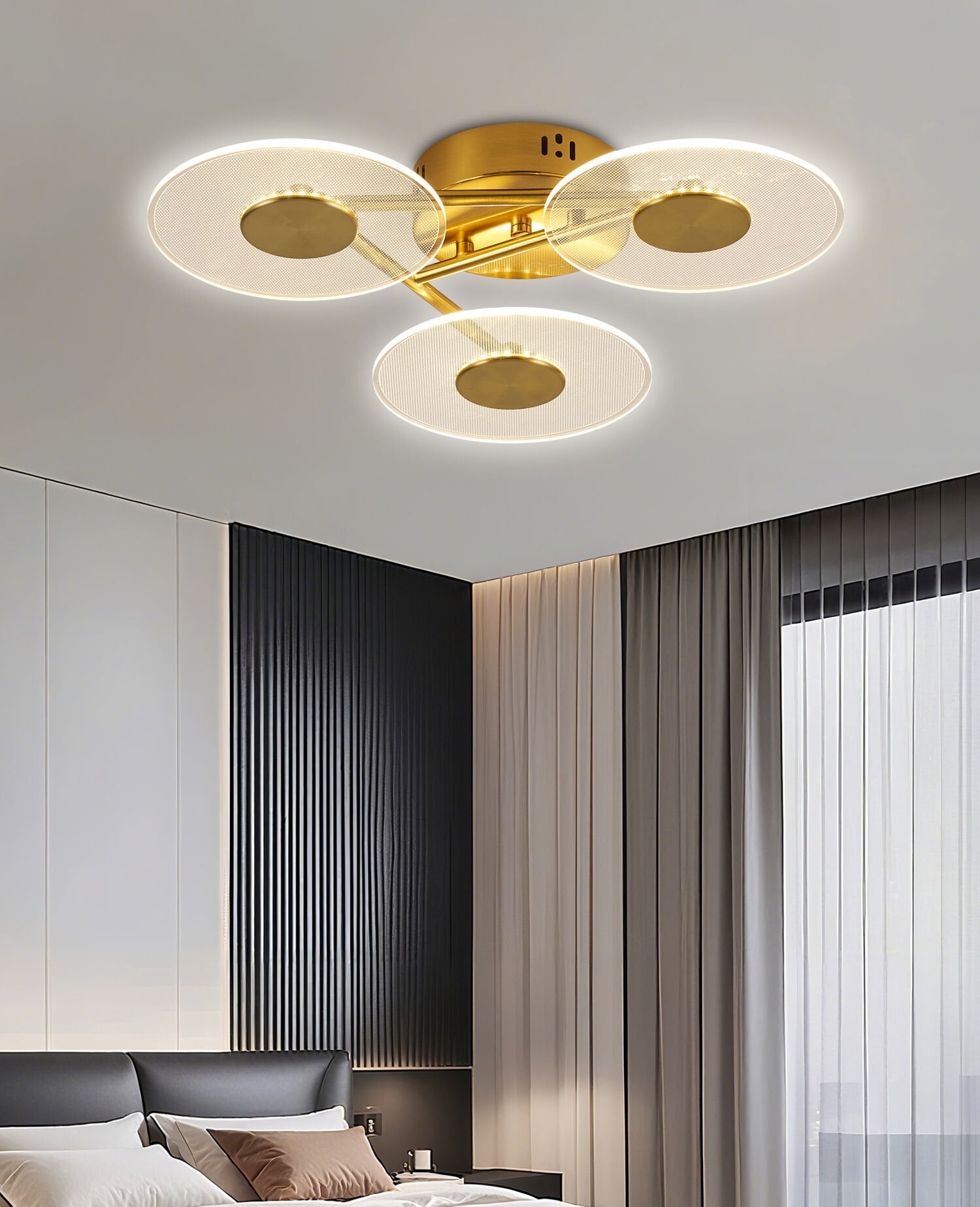 Callista 3'lü Gold 9 Watt Plafonyer 3 Renkli Led Avize