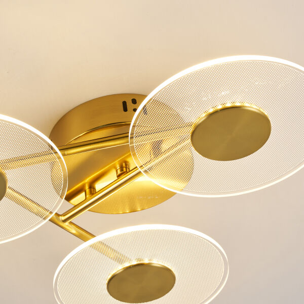 Callista 3'lü Gold 9 Watt Plafonyer 3 Renkli Led Avize