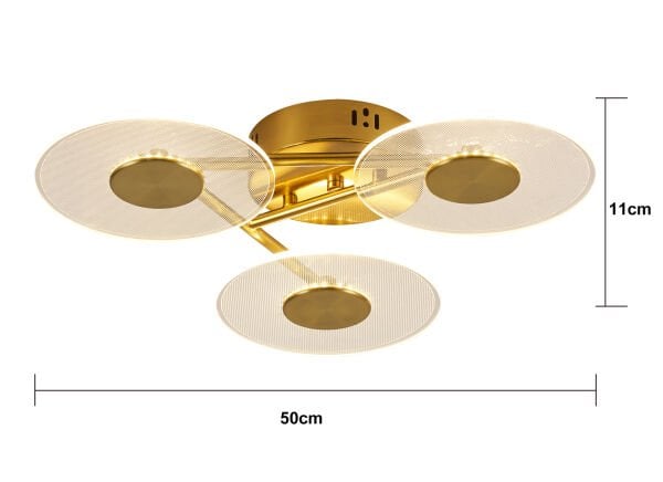 Callista 3'lü Gold 9 Watt Plafonyer 3 Renkli Led Avize