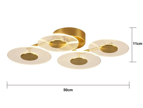 Callista 4'lü Gold 12 Watt Plafonyer 3 Renkli Led Avize