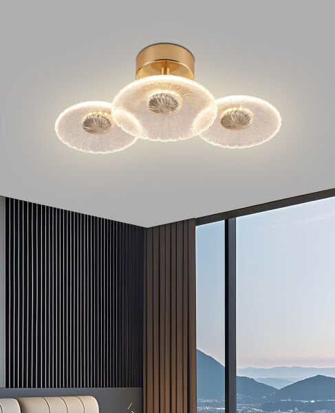 Darra 3'Lü Gold 9 Watt Plafonyer 3 Renkli Led Avize