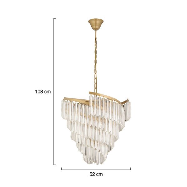 Arizona Eskitme  Kristalli, Taşlı Modern Tasarım Kristal Salon Avize