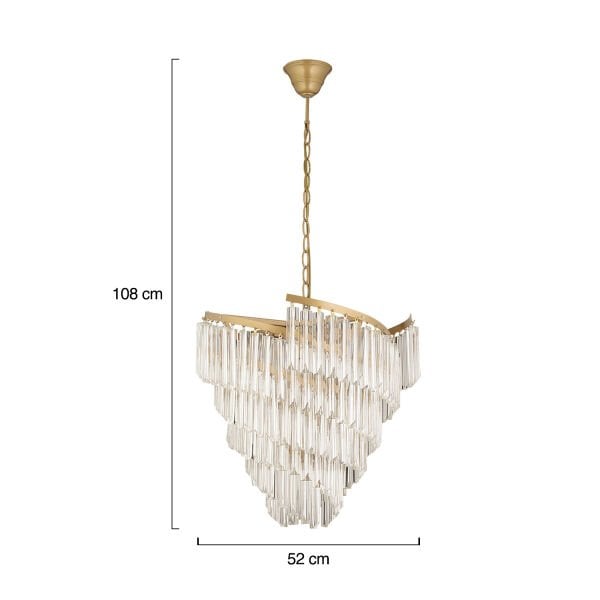 Arizona Eskitme  Kristalli, Taşlı Modern Tasarım Kristal Salon Avize