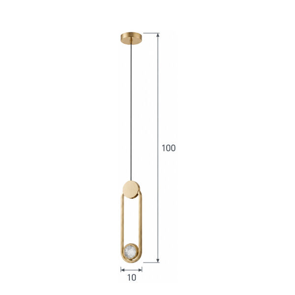 Beckett Tekli 12 Watt Gold Sarkıt 3 Renkli Led Avize