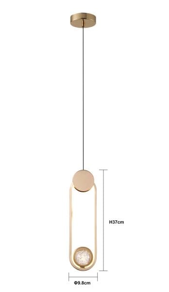 Beckett Tekli 12 Watt Gold Sarkıt 3 Renkli Led Avize