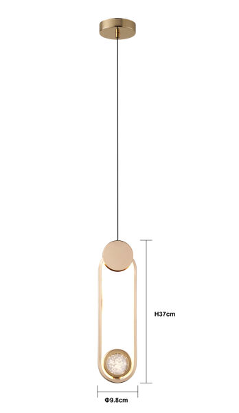 Beckett Tekli 12 Watt Gold Sarkıt 3 Renkli Led Avize