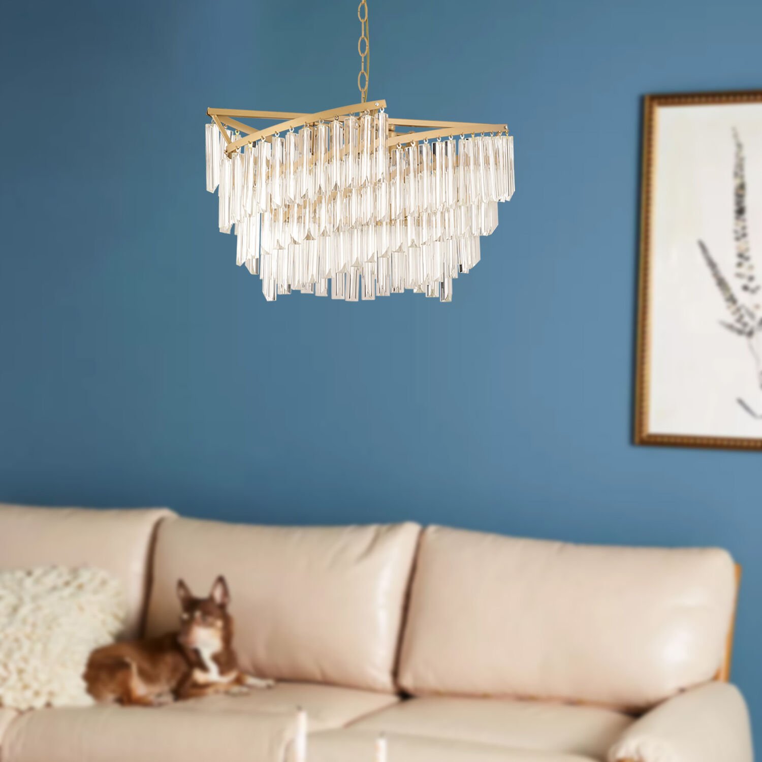 Arizona Eskitme Kristalli Taşlı Modern Tasarım Yemek Masası Üstü Kristal Salon Avize