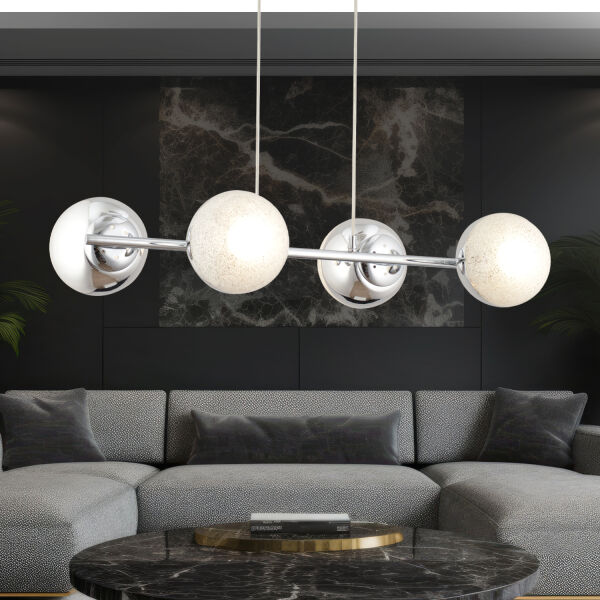BERCA 4LÜ KROM AVİZE Modern Mutfak Yemek Masası Üstü Yatak odası Salon Avize