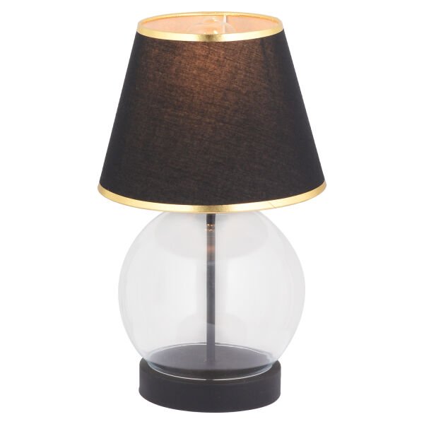 Lampon Siyah Şapkalı Siyah Masa Lambası Modern Tasarım Salon-Yatak Odası Abajur