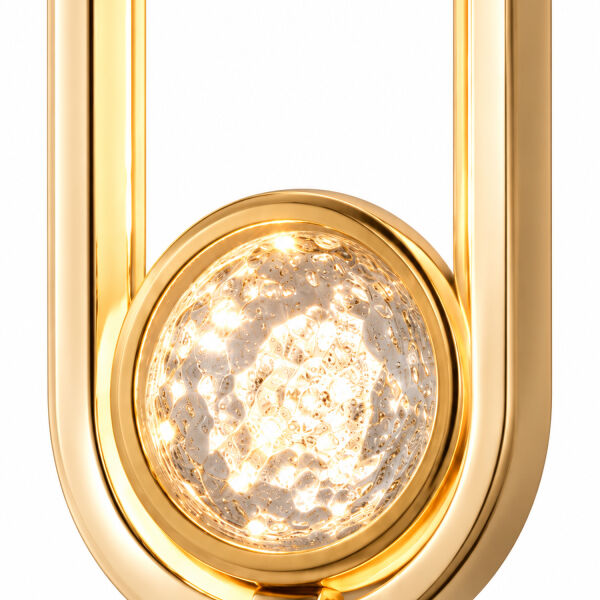 Beckett 5'Li Sıralı Kristal Top Başlıklı Gold Sarkıt Led Avize