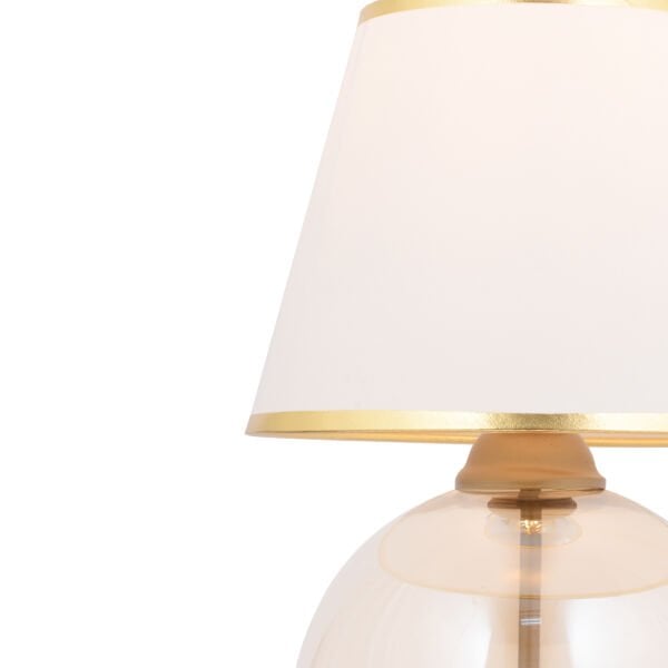 Lampon Beyaz Şapkalı Eskitme Masa Lambası Modern Tasarım Salon-Yatak Odası Abajur