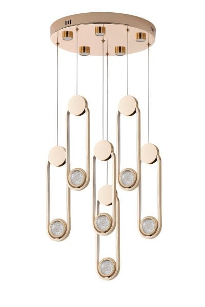 Beckett 6'Lı Kristal Top Başlıklı Gold Sarkıt Led Avize