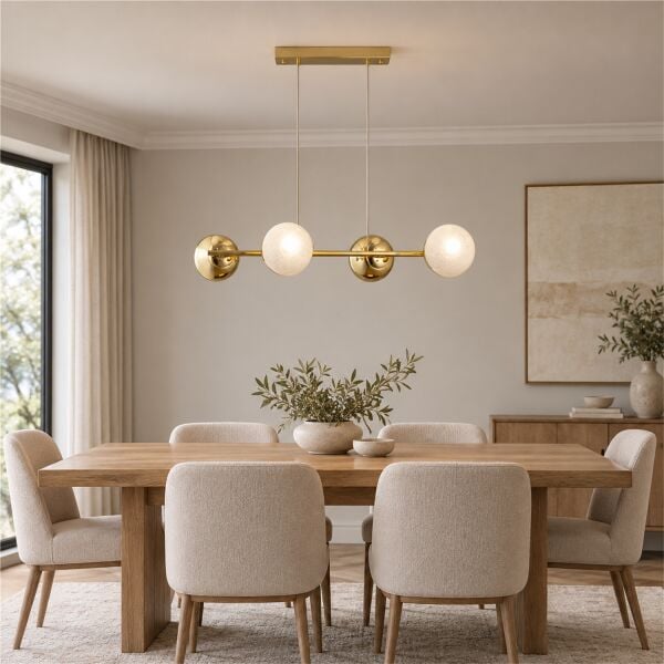 BERCA 4LÜ GOLD AVİZE Modern Mutfak Yemek Masası Üstü Yatak odası Salon Avize