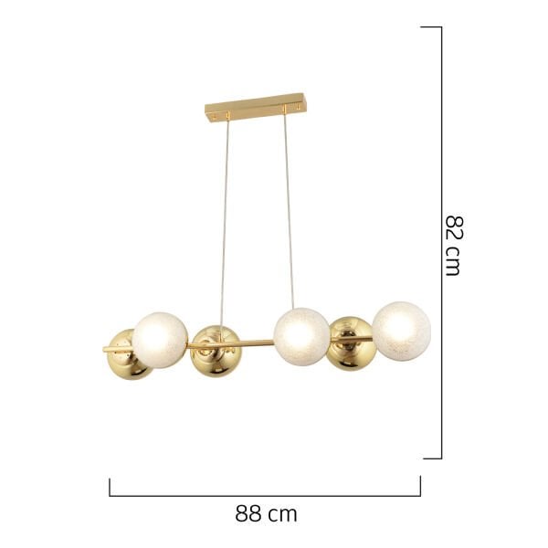 BERCA 6LI GOLD AVİZE Modern Mutfak Yemek Masası Üstü Yatak odası Salon Avize