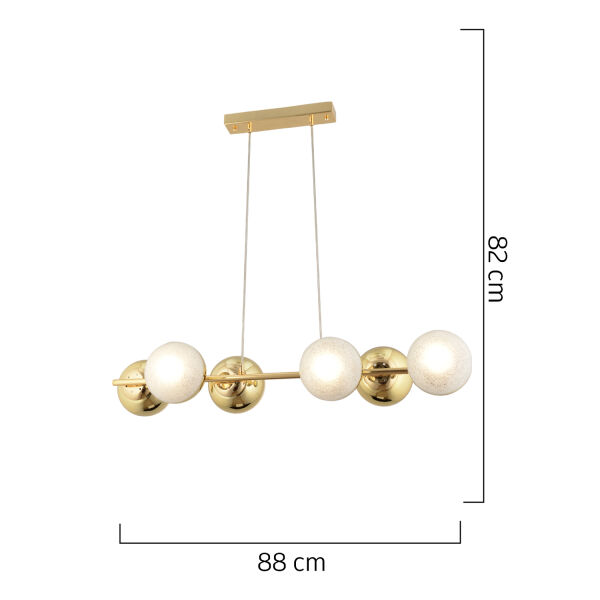 BERCA 6LI GOLD AVİZE Modern Mutfak Yemek Masası Üstü Yatak odası Salon Avize