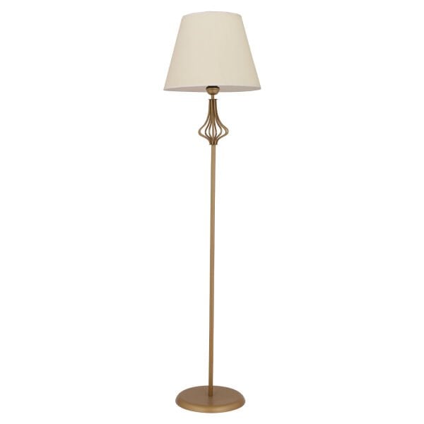 Josefa Beyaz Şapkalı Eskitme Modern Tasarım Ayaklı Abajur Lamba Metal Lambader