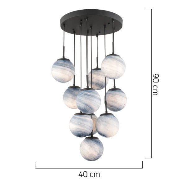 EFSER 10LU YUVARLAK AVİZE Modern Oturma Odası Salon Sarkıt Avize