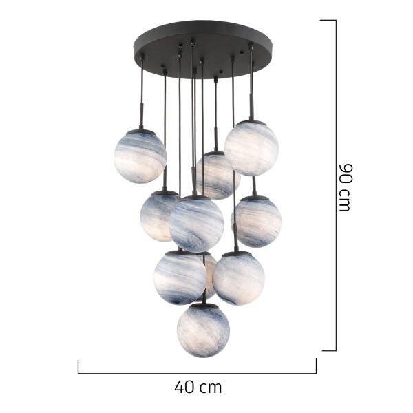 EFSER 10LU YUVARLAK AVİZE Modern Oturma Odası Salon Sarkıt Avize