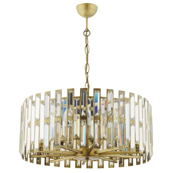 Gallıano Eskitme  Kristalli, Taşlı Modern Tasarım Kristal Salon Avize