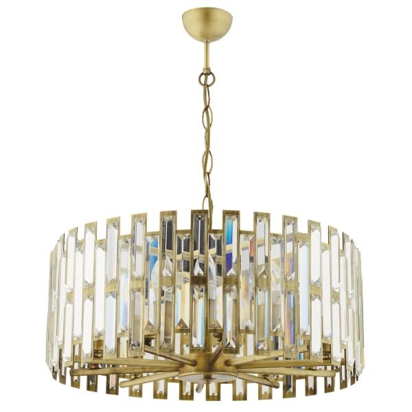 Gallıano Eskitme  Kristalli, Taşlı Modern Tasarım Kristal Salon Avize