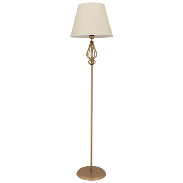 Hefina Beyaz Şapkalı Eskitme Modern Tasarım Ayaklı Abajur Lamba Metal Lambader