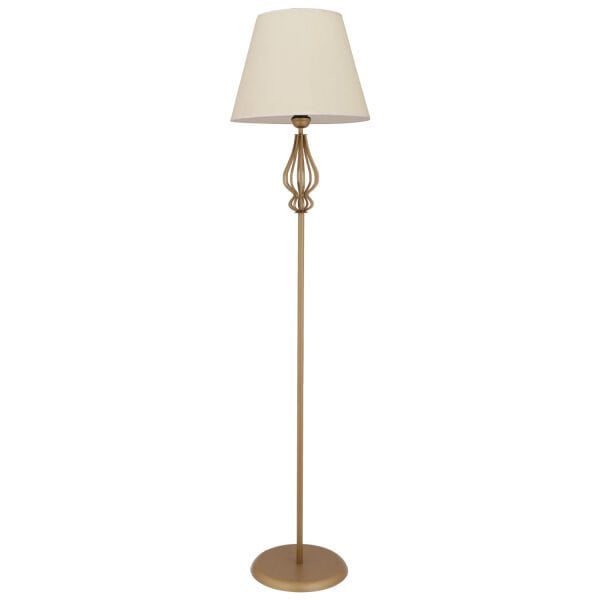 Hefina Beyaz Şapkalı Eskitme Modern Tasarım Ayaklı Abajur Lamba Metal Lambader