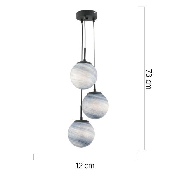 EFSER 3LÜ YUVARLAK Modern Oturma Odası Salon Sarkıt Avize