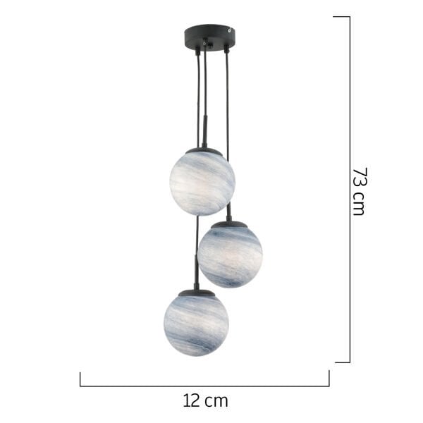 EFSER 3LÜ YUVARLAK Modern Oturma Odası Salon Sarkıt Avize